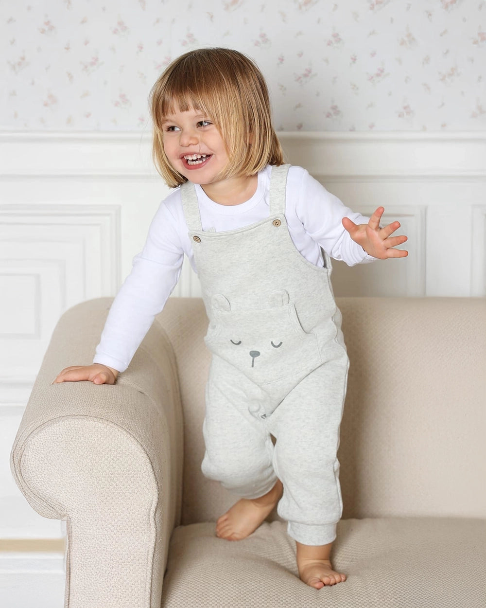 סרבל פוטר pocket bear - אפור מלאנג׳