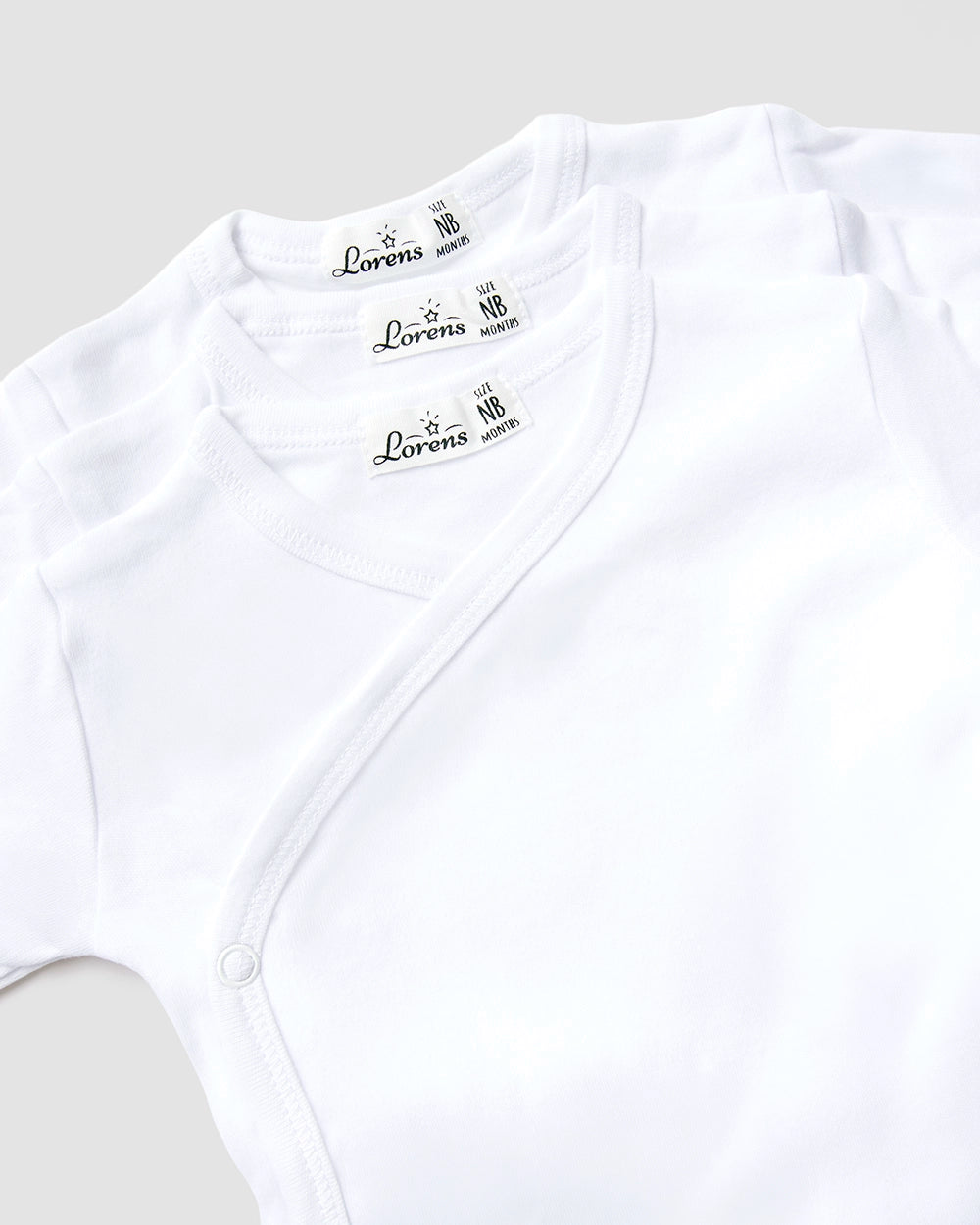 3 בגדי גוף מעטפת | לבן - טריקו