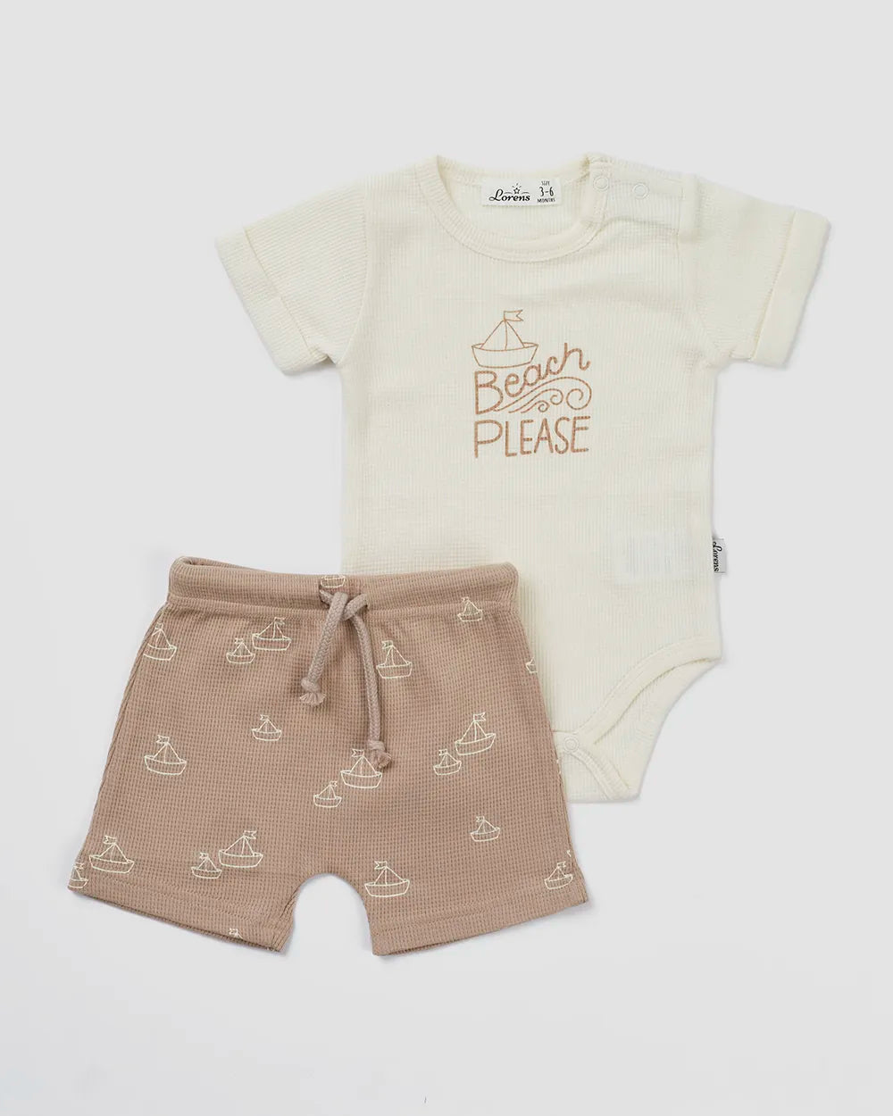 בגד גוף + מכנס קצר פיקה Beach Please | אופוויט ומוקה