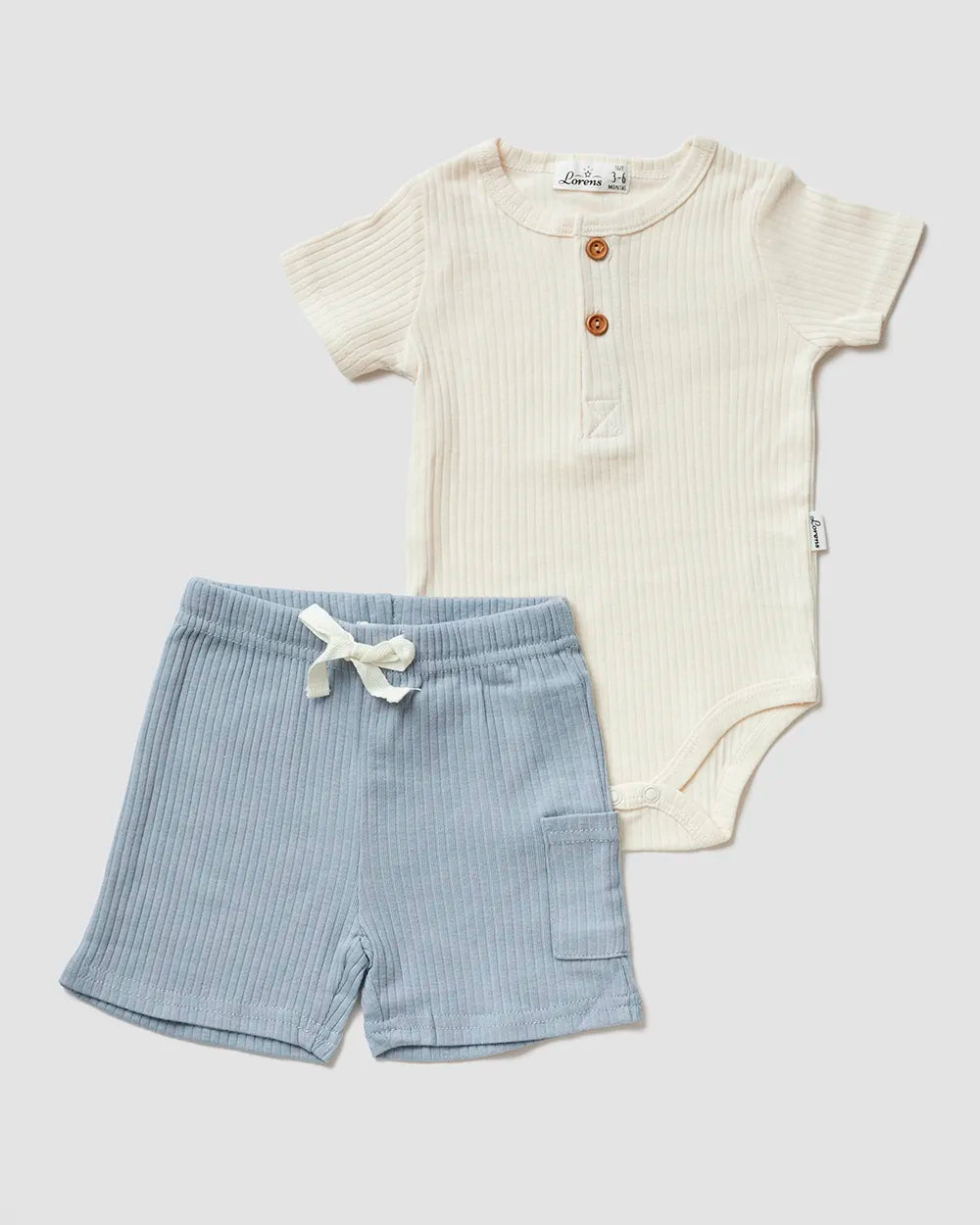 סט בגד גוף קצר + מכנסיים קצרים ריב | אופוויט וג׳ינס