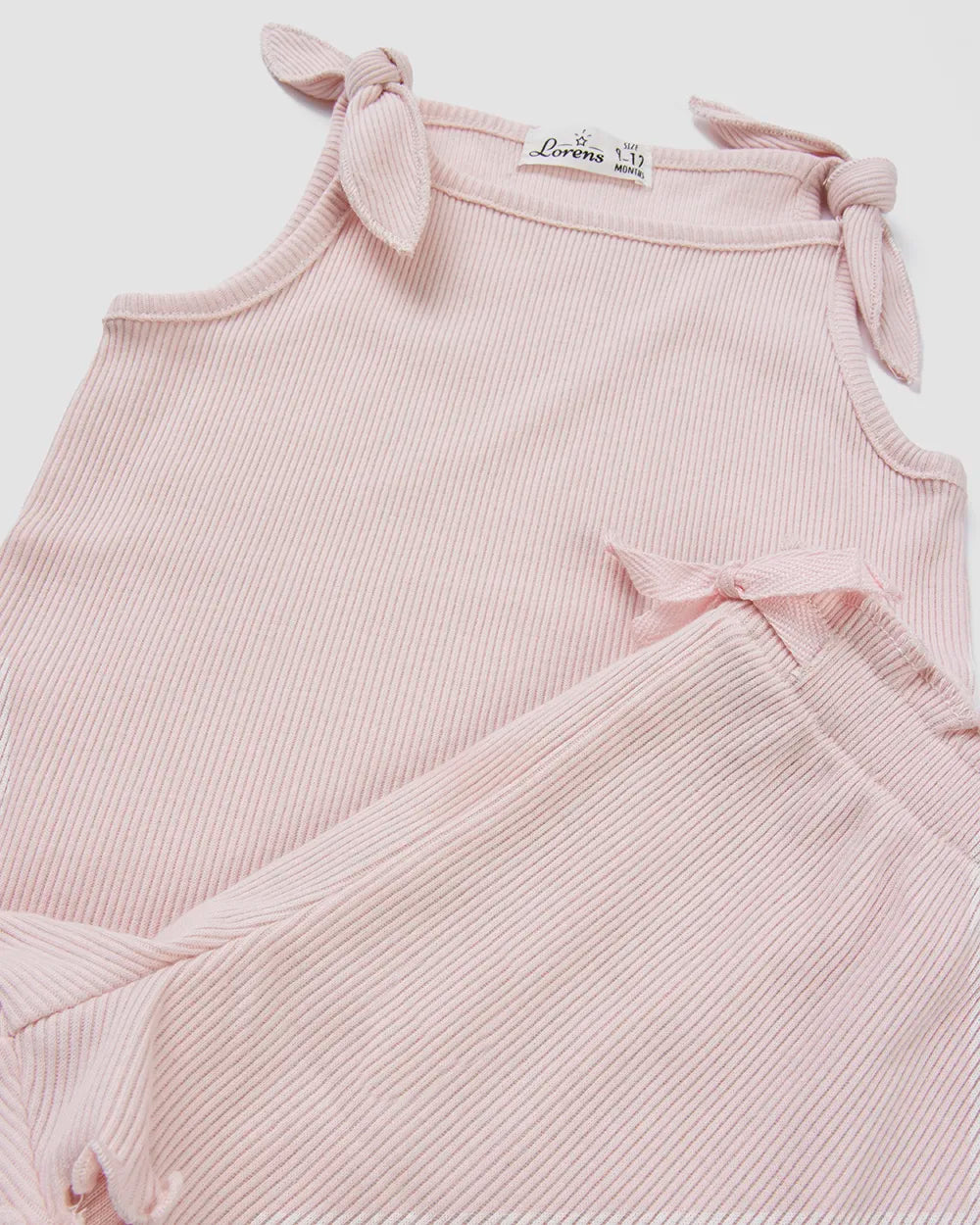 גופיה + מכנס קצר ריב Solid | ורוד