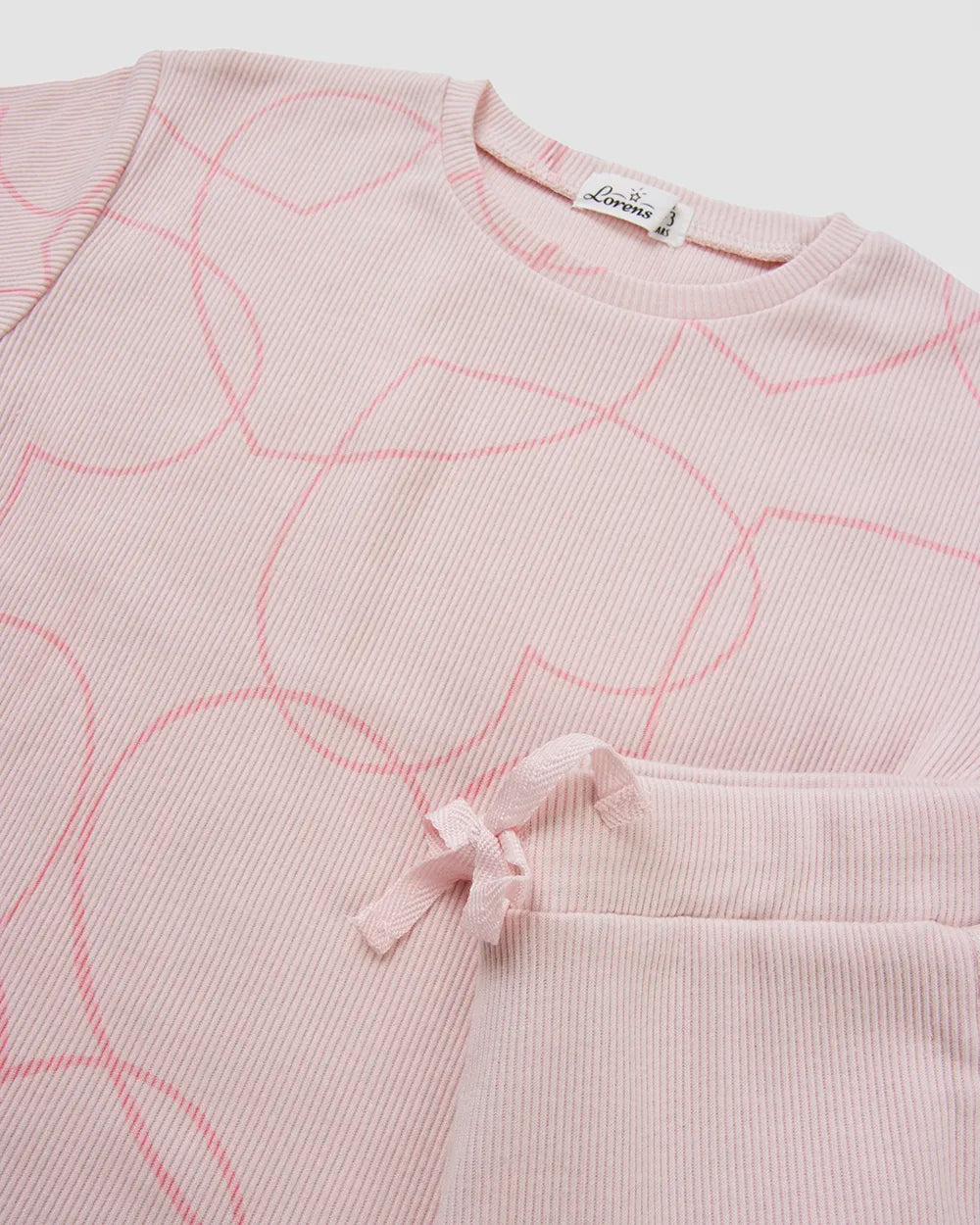 חולצה + מכנס קצר ריב Hearts | ורוד