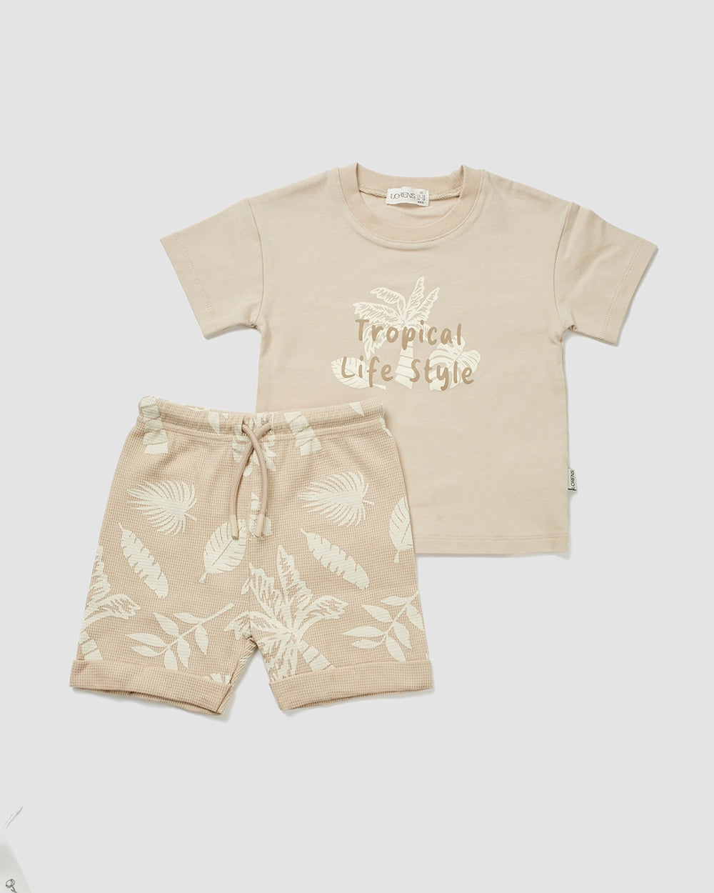 סט חולצה ומכנס קצר פיקה Leafs | קרם