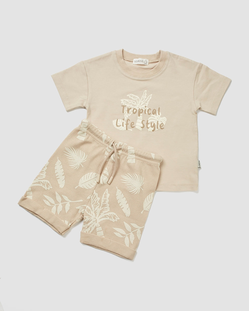 סט חולצה ומכנס קצר פיקה Leafs | קרם