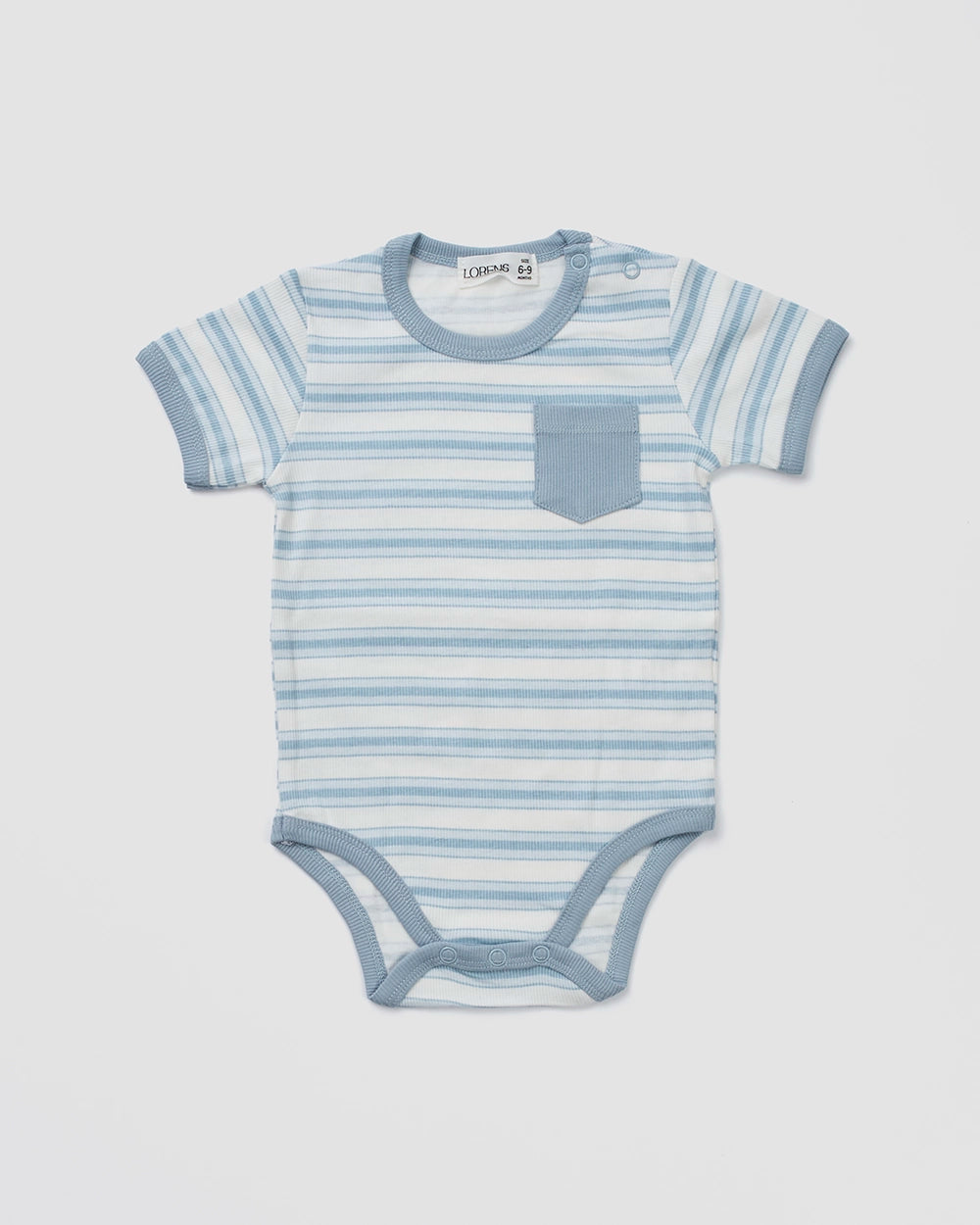 סט בגד גוף + מכנס קצר ריב stripes | כחול