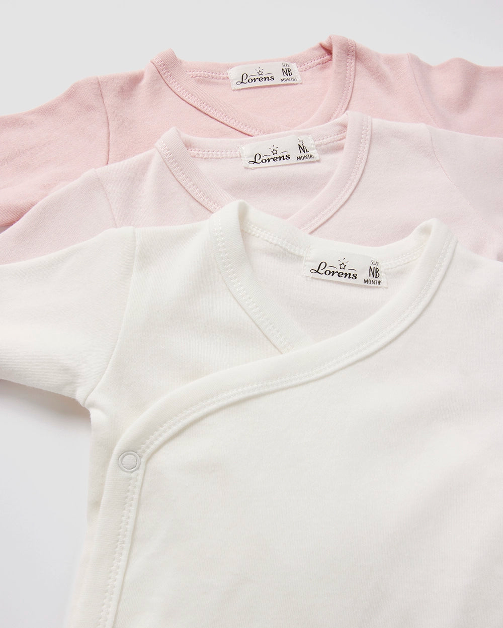 מארז 3 בגדי גוף מעטפת - טריקו | ורוד