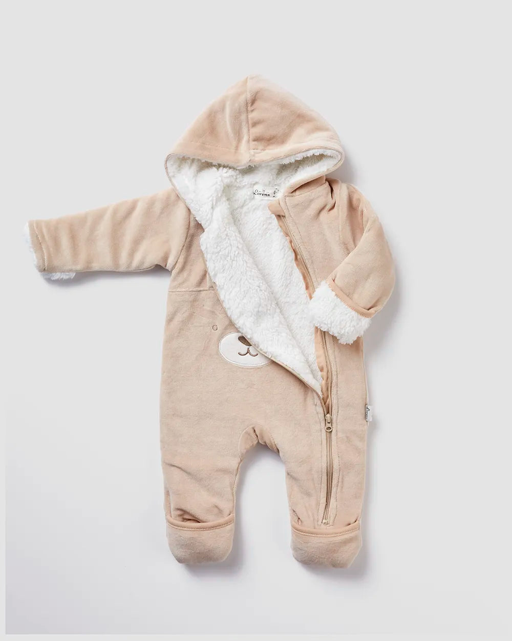 אוברול קטיפה קפוצ׳ון דובי רוכסן | אבן