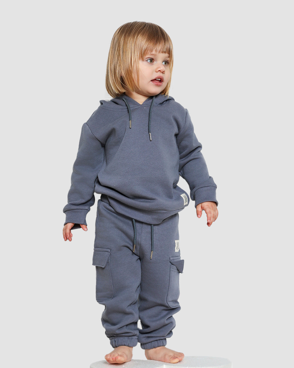 חליפת קפוצ׳ון מבד פוטר Hoodie | כחול ג׳ינס