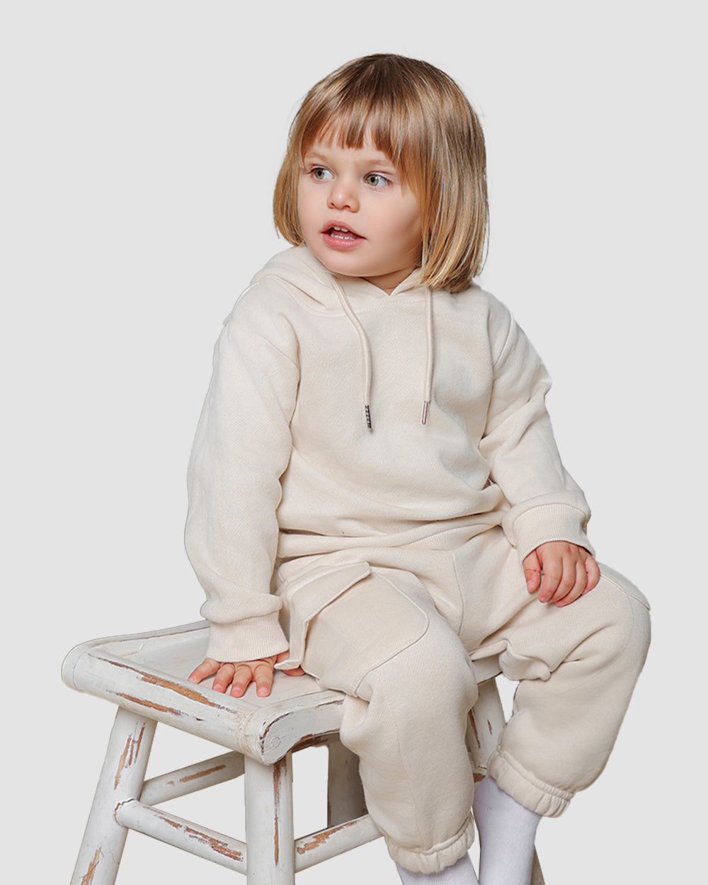 חליפת קפוצ׳ון מבד פוטר Hoodie | קרם