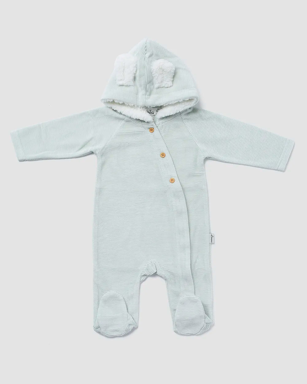 אוברול קטיפה קפוצ׳ון אוזני דובי | מנטה