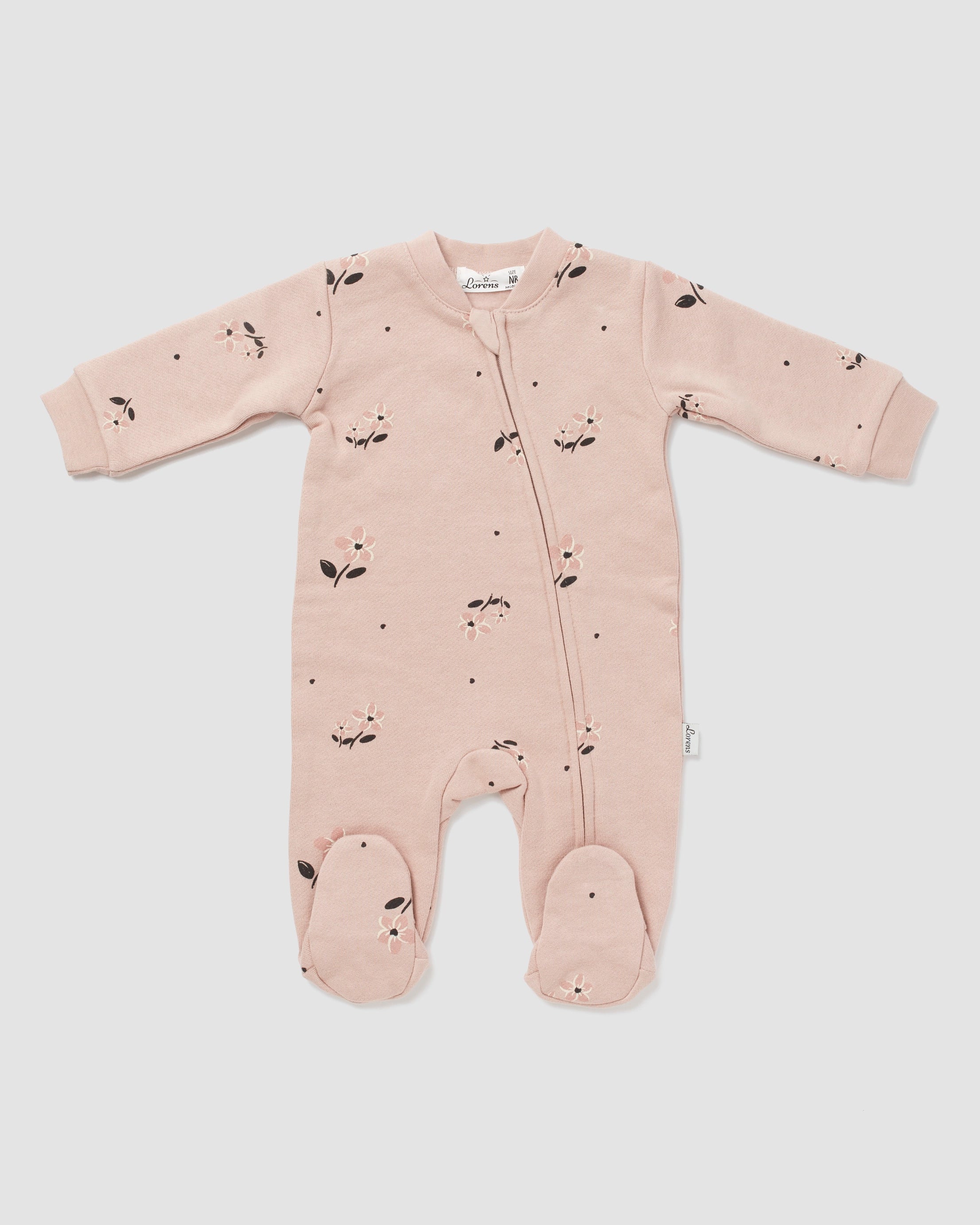 אוברול פוטר Big Flowers | ורוד עתיק