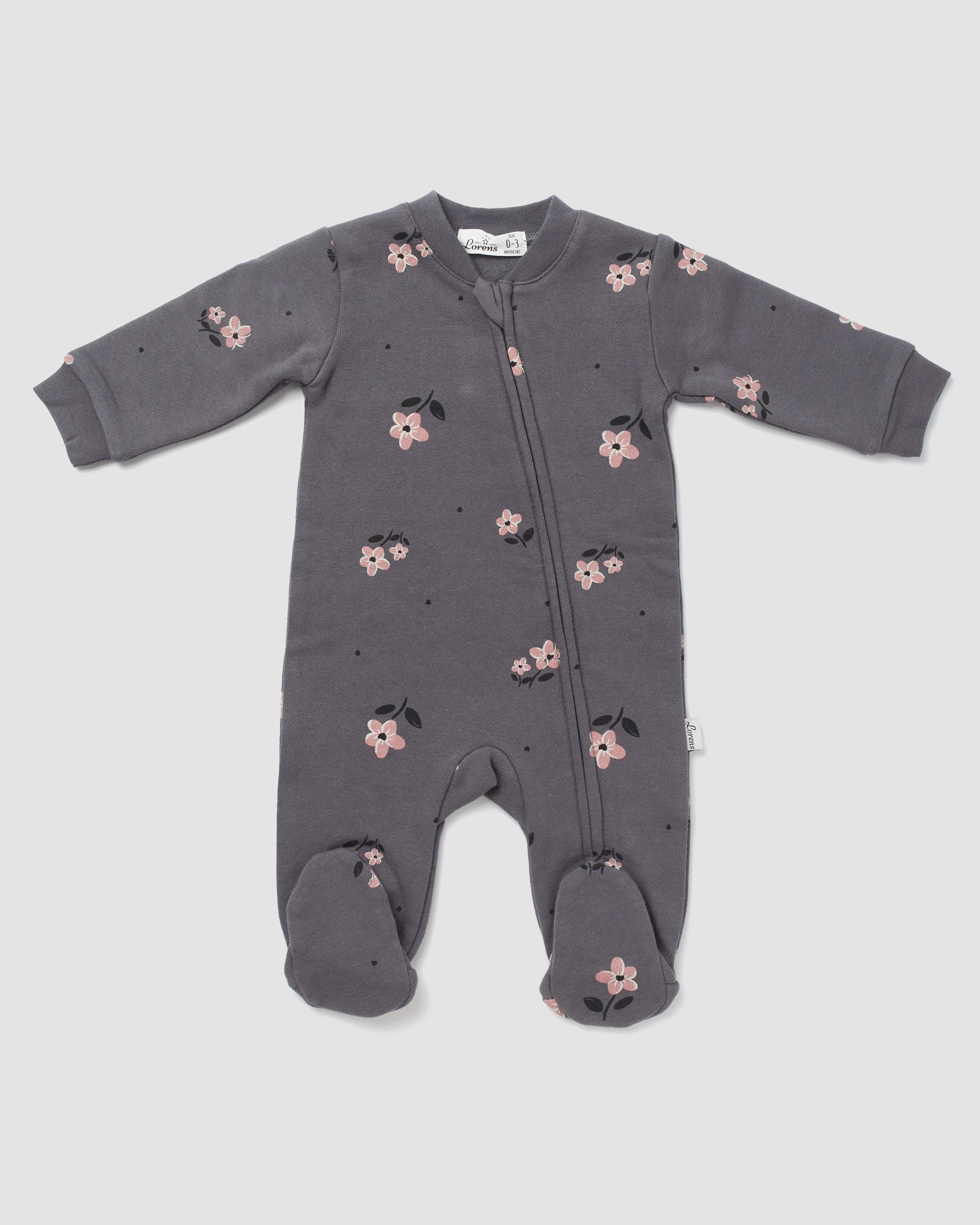 אוברול פוטר Big Flowers | אפור