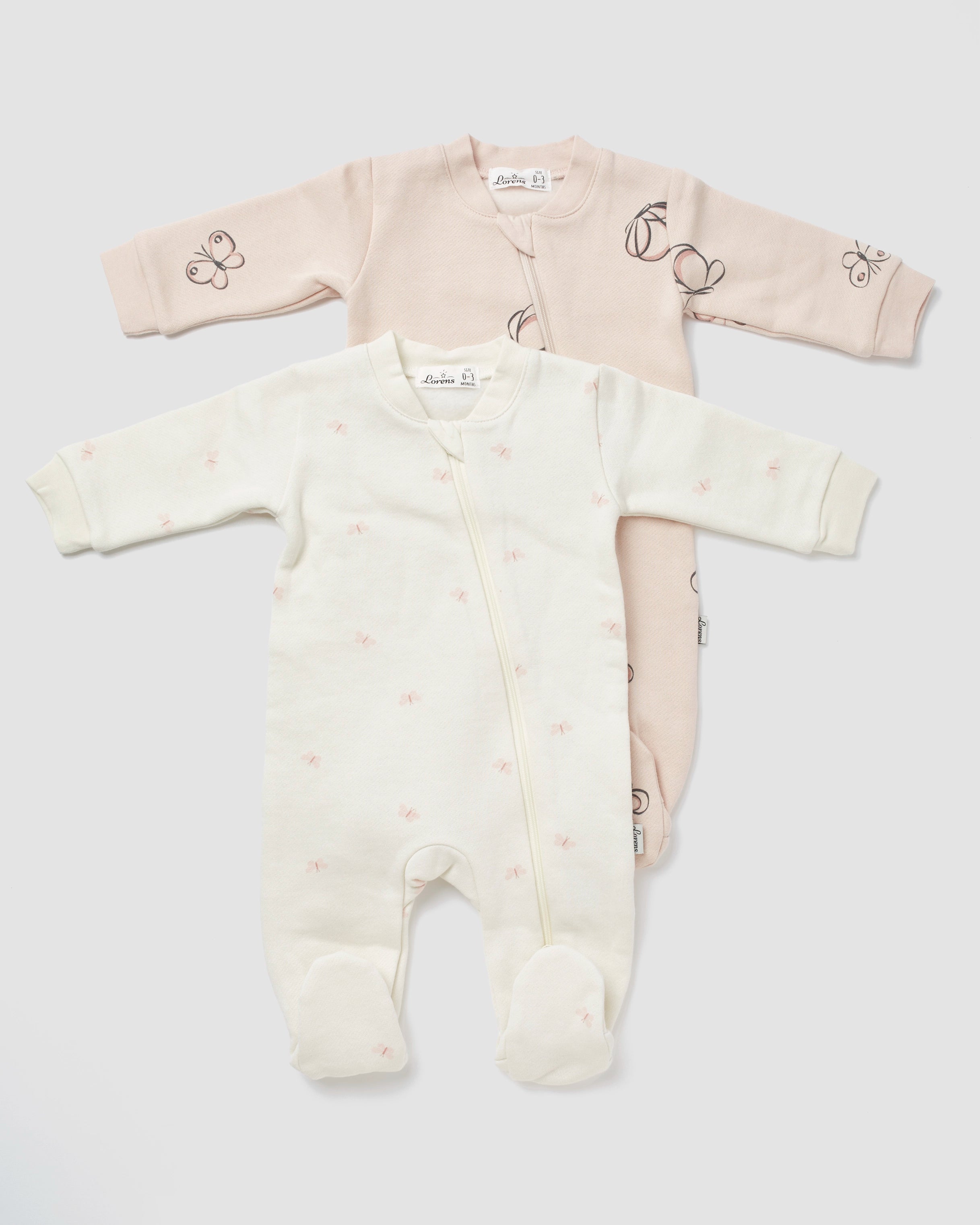 מארז זוג אוברולים פוטר Butterflies | ורוד