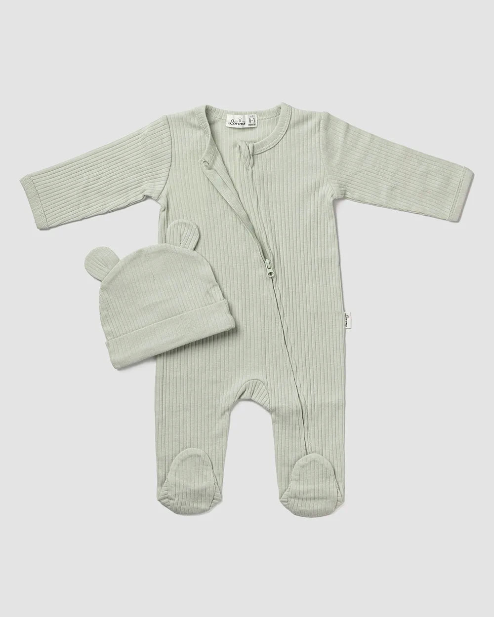 אוברול ריב + כובע דובי | מנטה