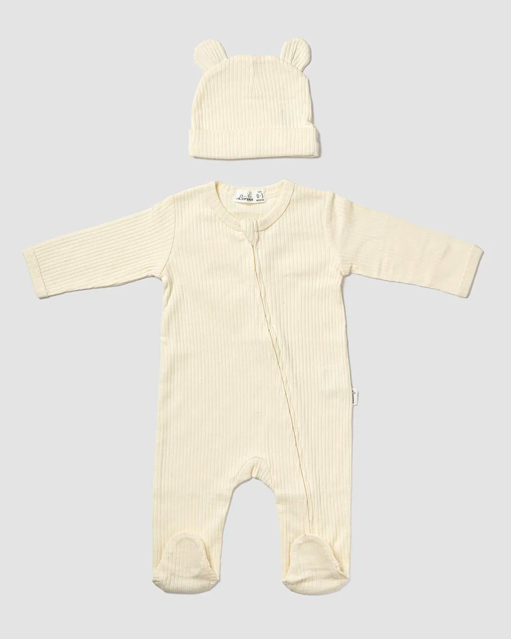 אוברול ריב + כובע דובי | צהוב