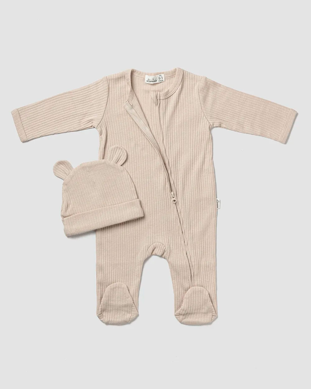 אוברול ריב + כובע דובי | אבן