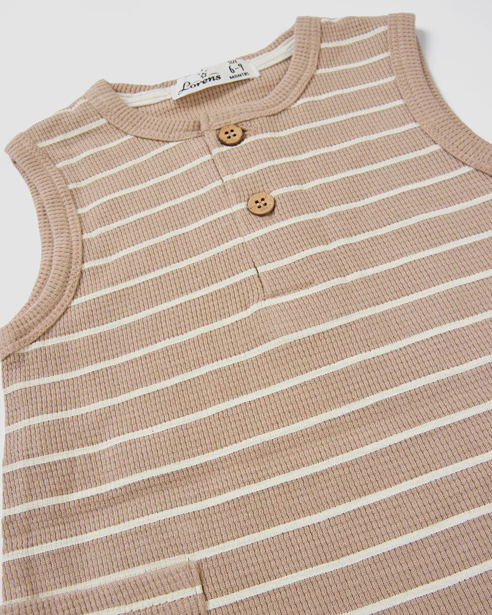 אוברול גופיה קצר פיקה Stripes | מוקה