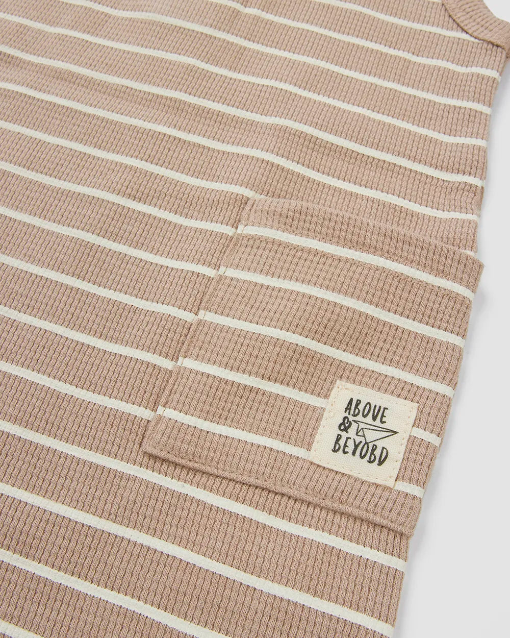 אוברול גופיה קצר פיקה Stripes | מוקה