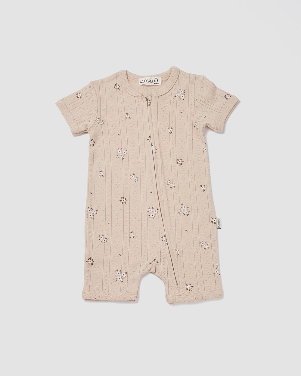 מארז זוג אוברולים קצר פוינטל White Flowers | ורוד וחום