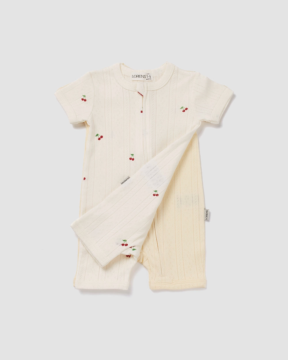 מארז זוג אוברולים קצר פוינטל Cherrys | אופוויט וצהוב