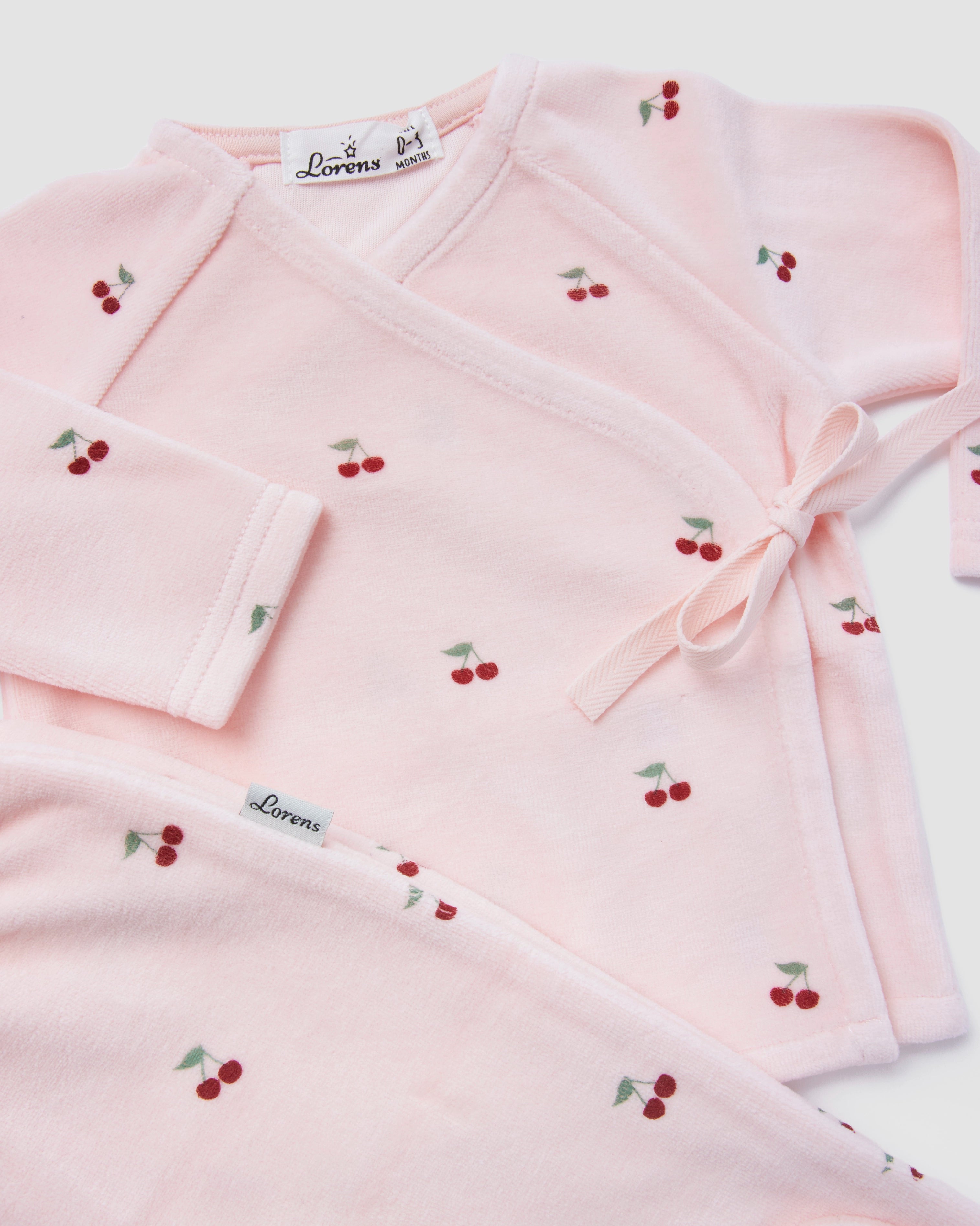 חזיה מעטפת ורגלית קטיפה Cherry | ורוד