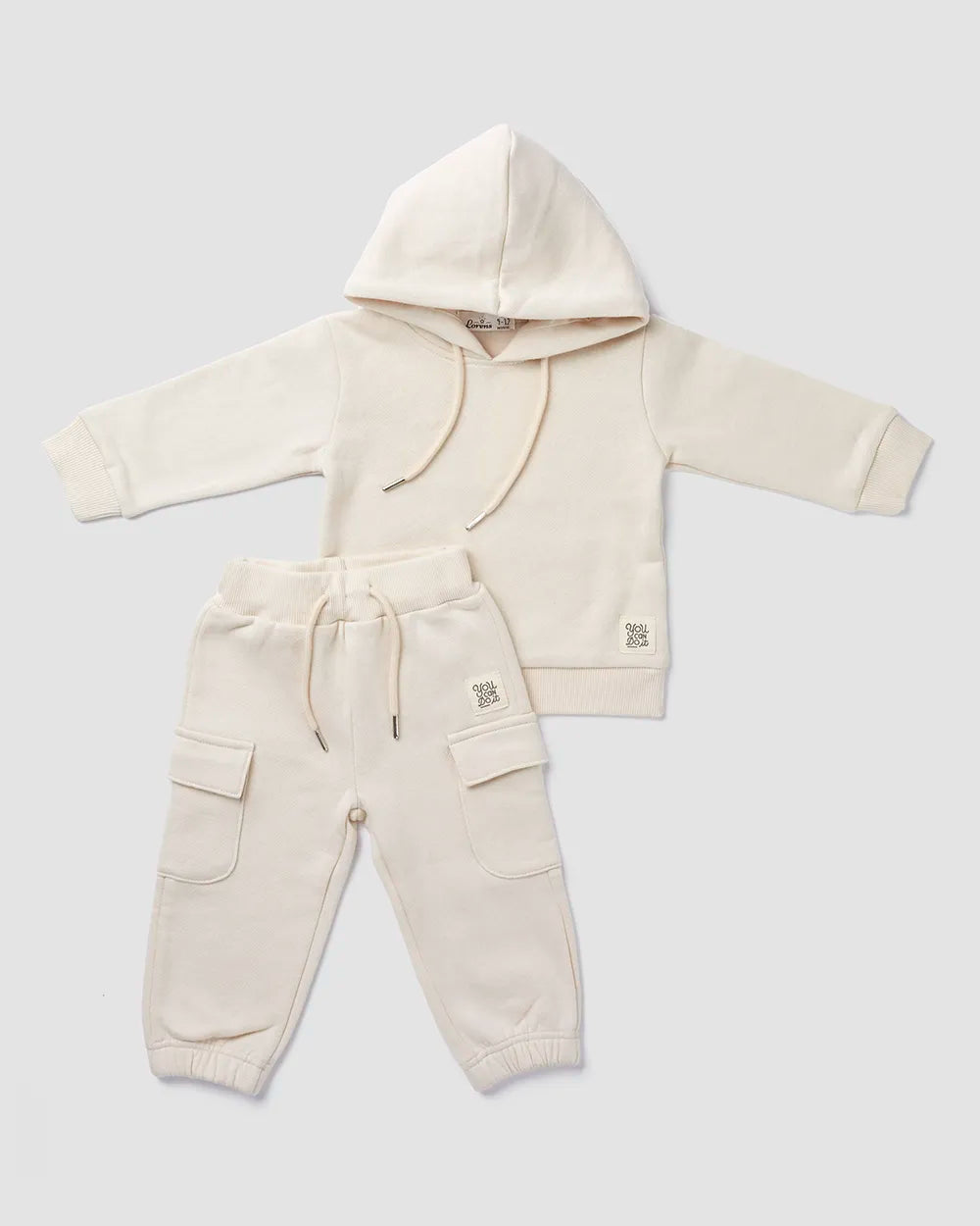 חליפת קפוצ׳ון מבד פוטר Hoodie | קרם