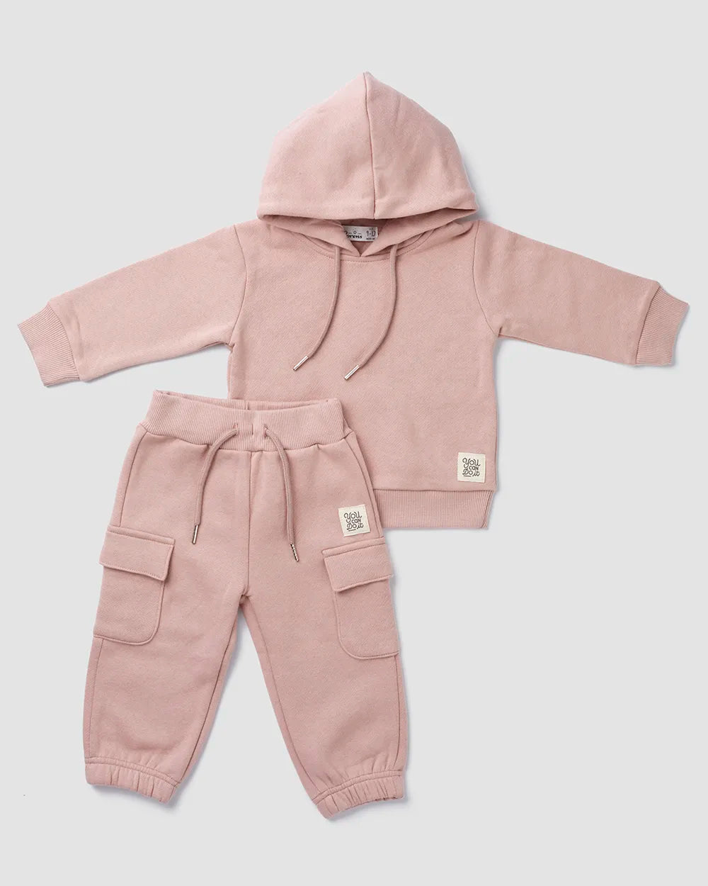 חליפת קפוצ׳ון מבד פוטר Hoodie | ורוד עתיק