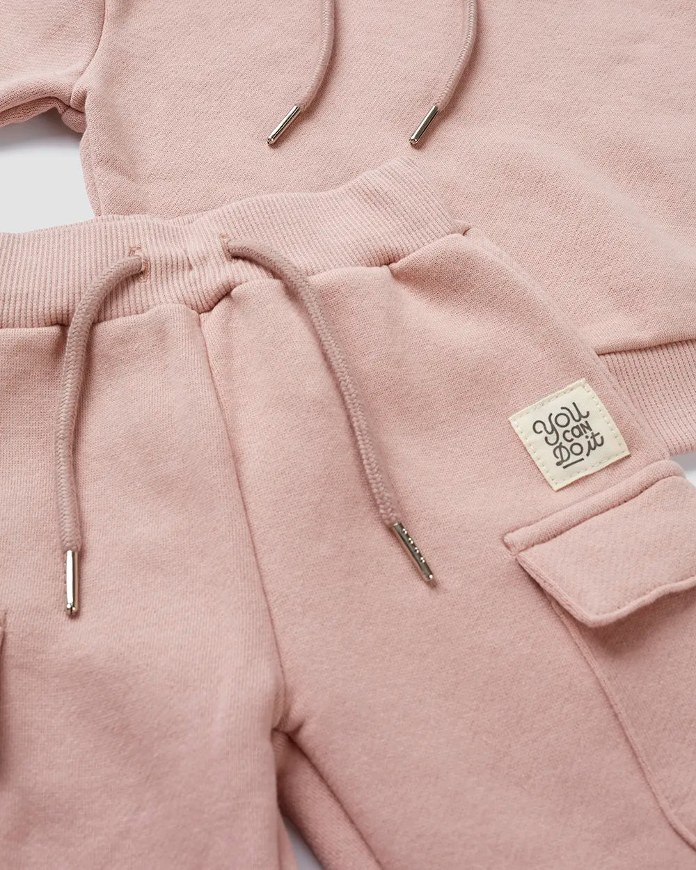 חליפת קפוצ׳ון מבד פוטר Hoodie | ורוד עתיק