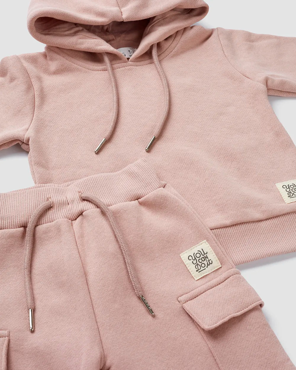 חליפת קפוצ׳ון מבד פוטר Hoodie | ורוד עתיק