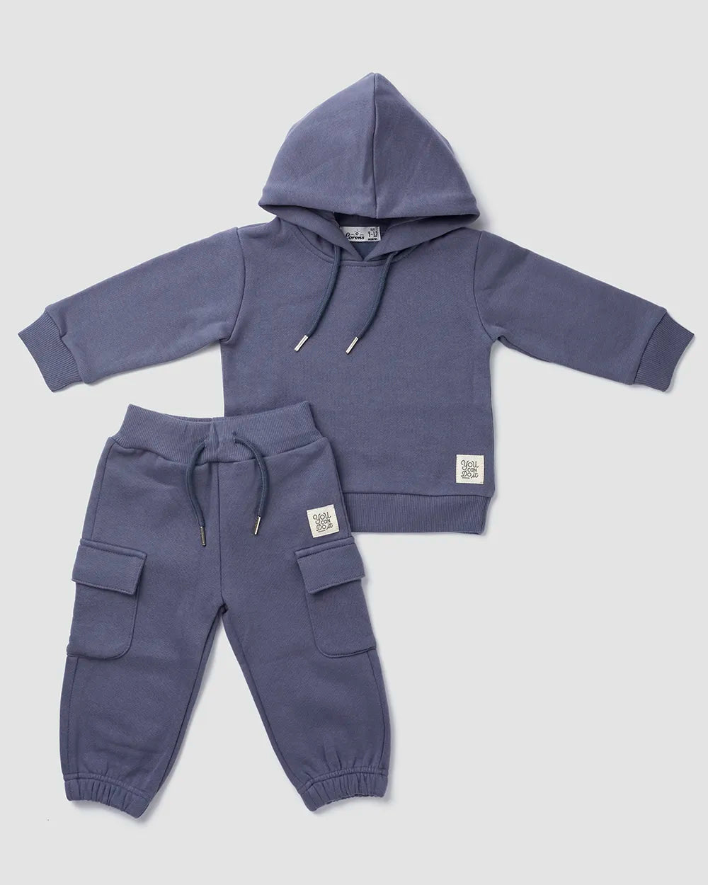 חליפת קפוצ׳ון מבד פוטר Hoodie | כחול ג׳ינס