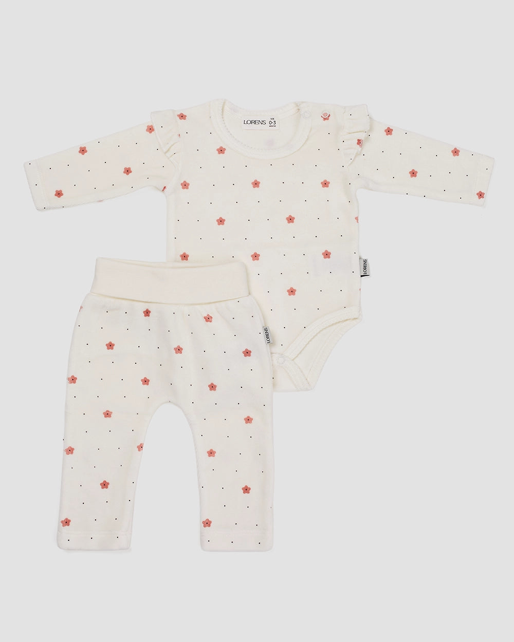 בגד גוף ורגלית קטיפה DOTS FLOWERS | אופוויט
