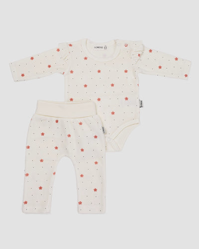 בגד גוף ורגלית קטיפה DOTS FLOWERS | אופוויט