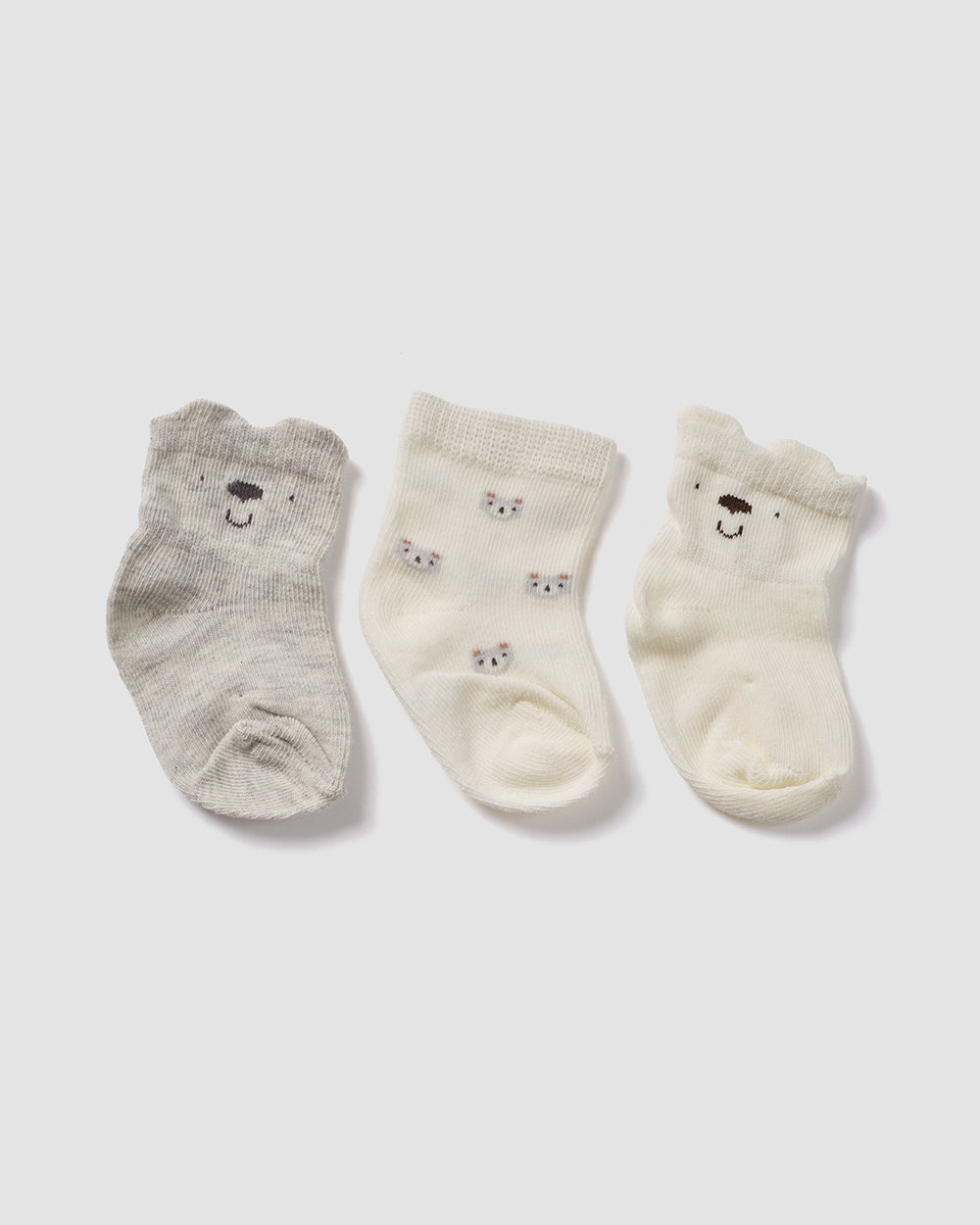 מארז 3 זוגות גרביים דובי | אפור