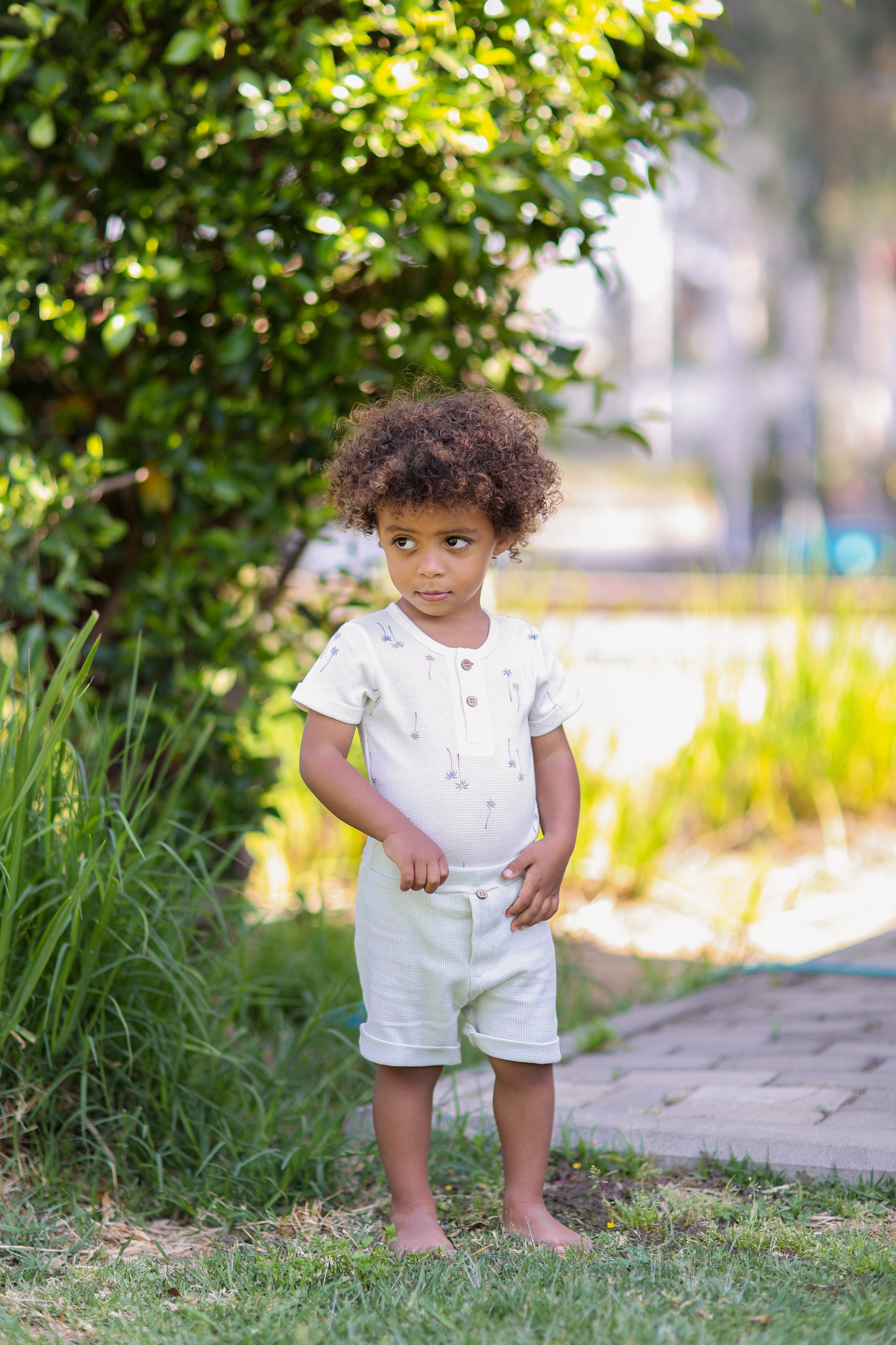 בגד גוף + מכנס קצר פיקה Palms | אופוויט ומנטה
