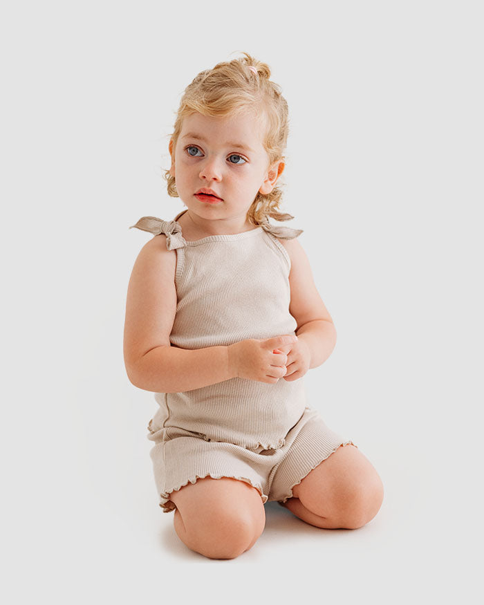 גופיה + מכנס קצר ריב Solid | אופוויט