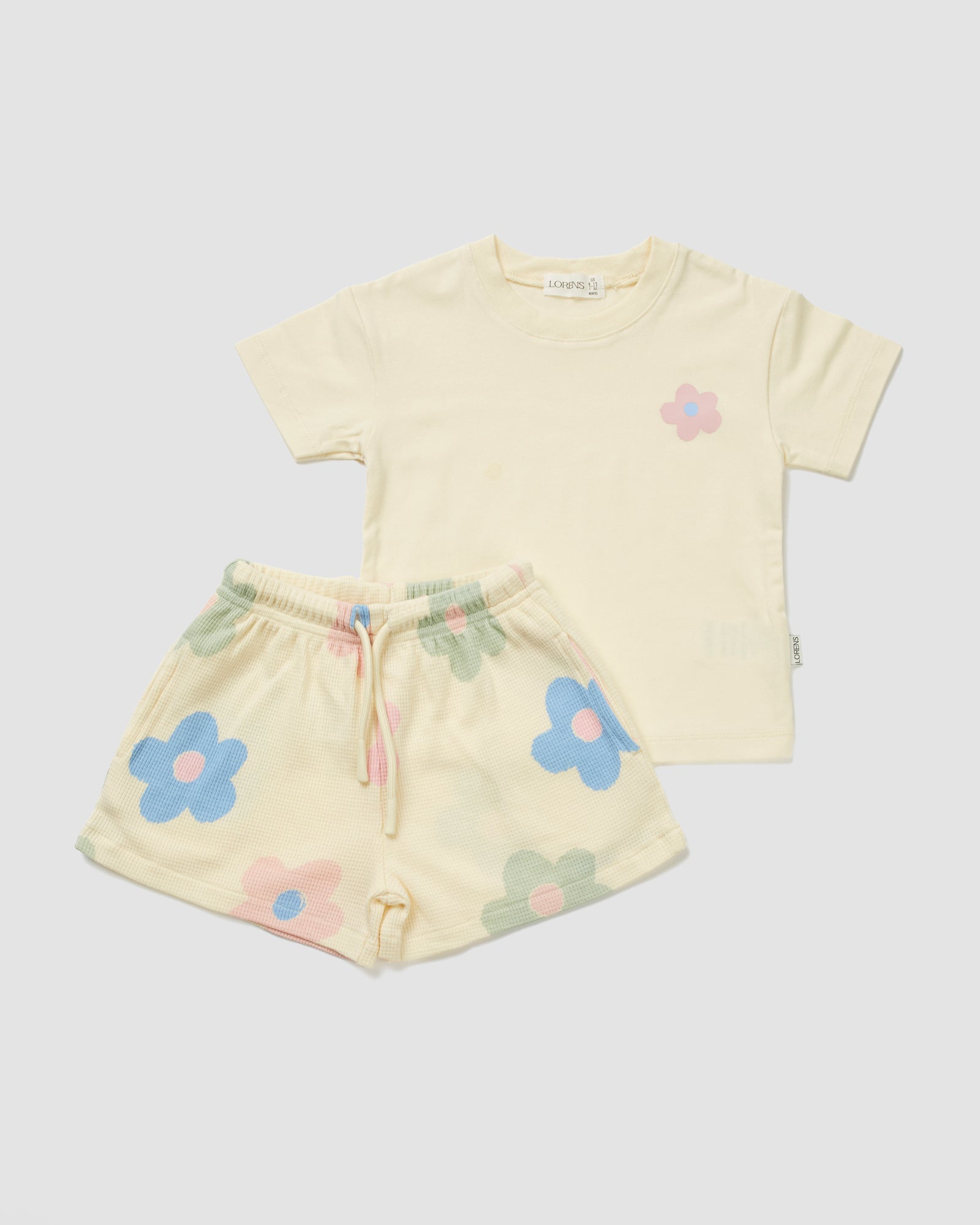 סט חולצה ומכנס קצר פיקה Big Flower | צהוב