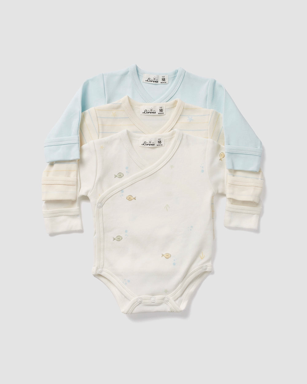 מארז 3 בגדי גוף מעטפת טריקו Fish | אופוויט