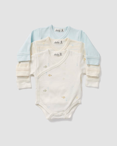 מארז 3 בגדי גוף מעטפת טריקו Fish | אופוויט