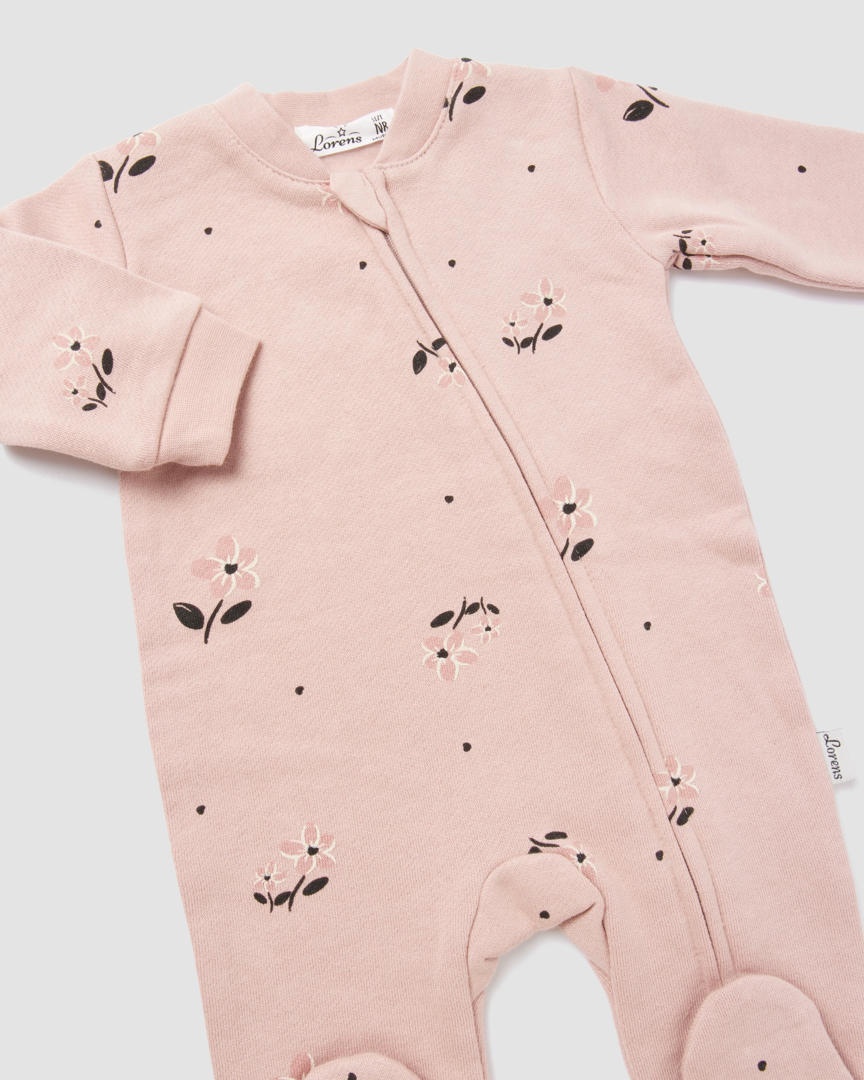 אוברול פוטר Big Flowers | ורוד עתיק