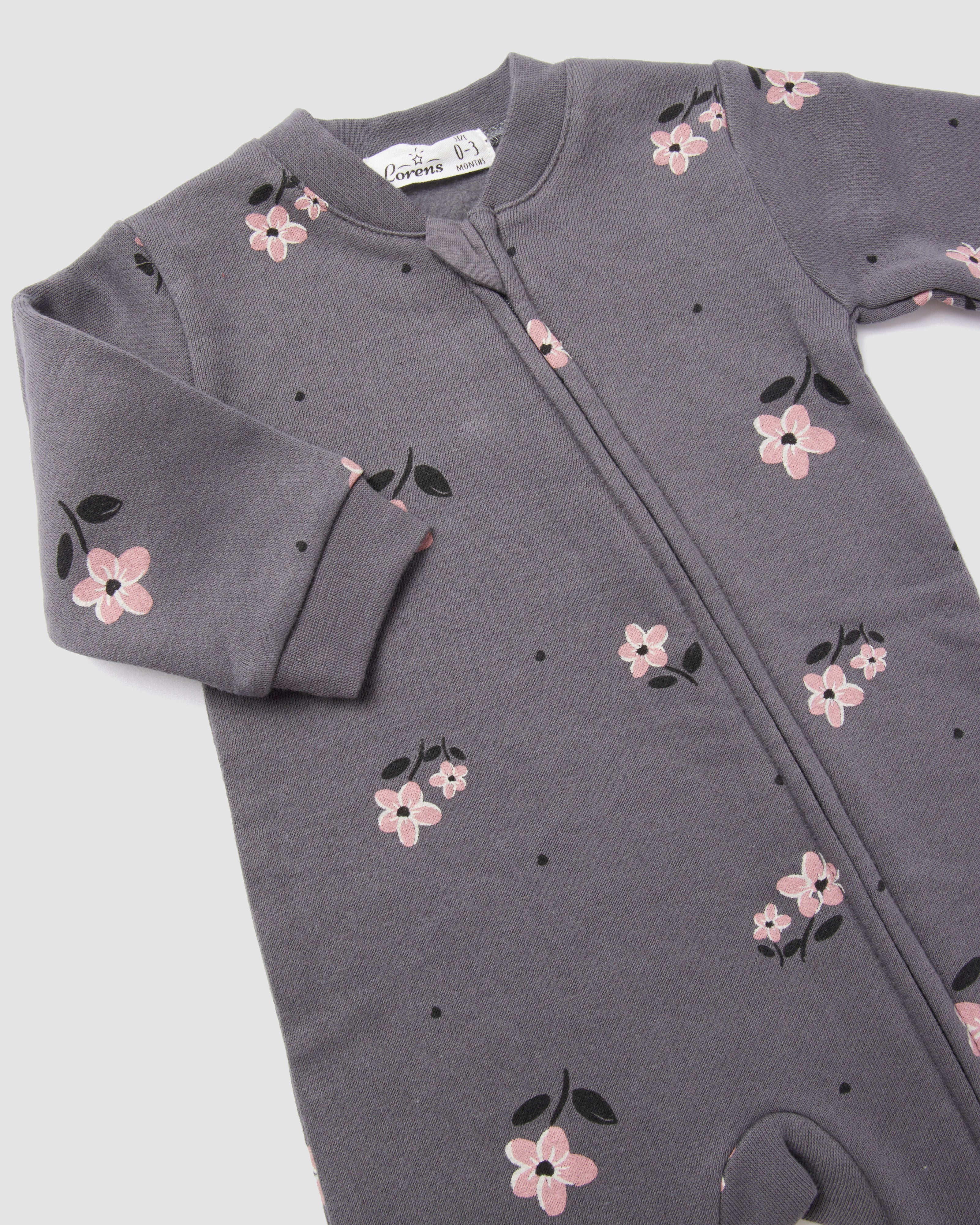 אוברול פוטר Big Flowers | אפור