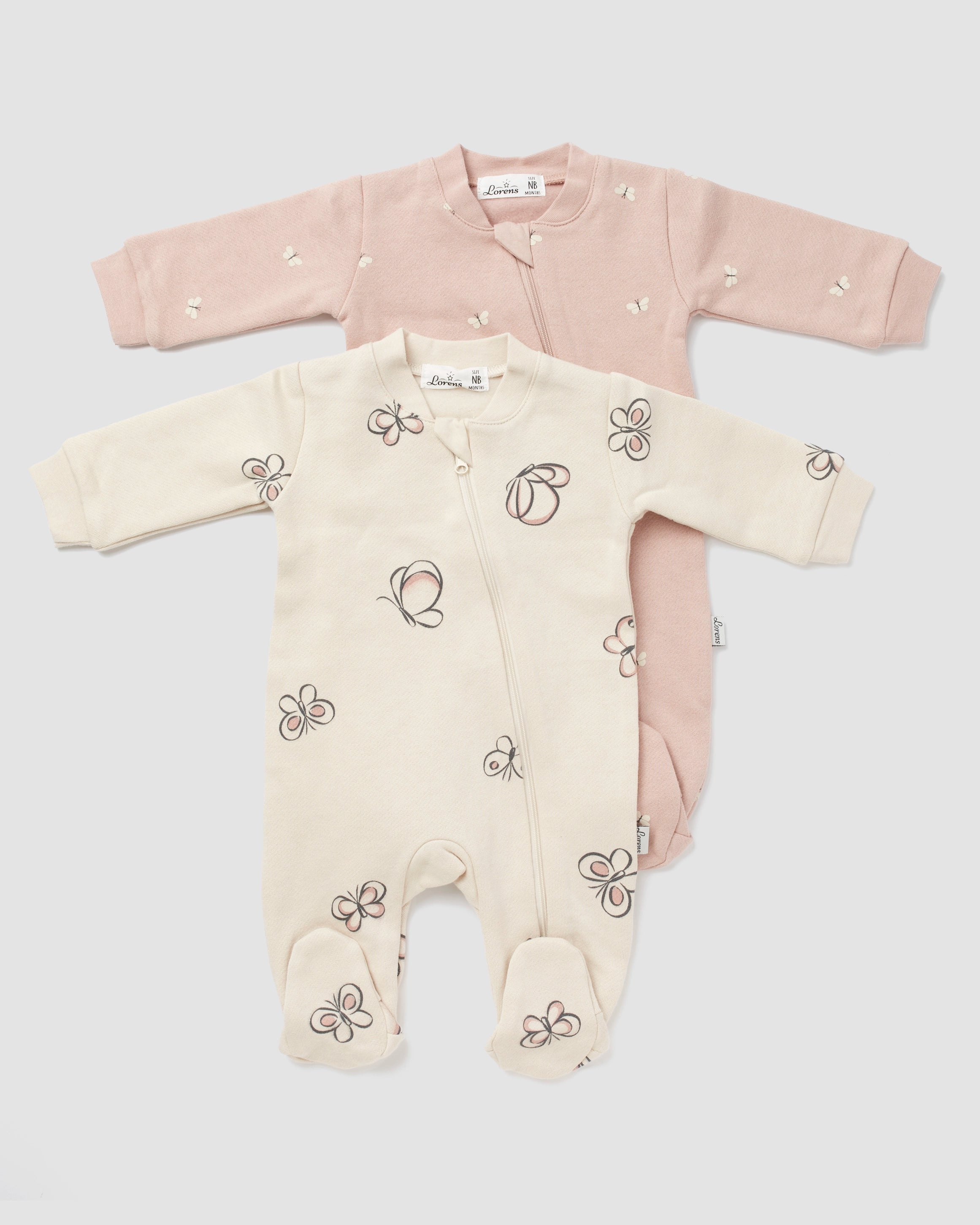 מארז זוג אוברולים פוטר Butterflies | קרם