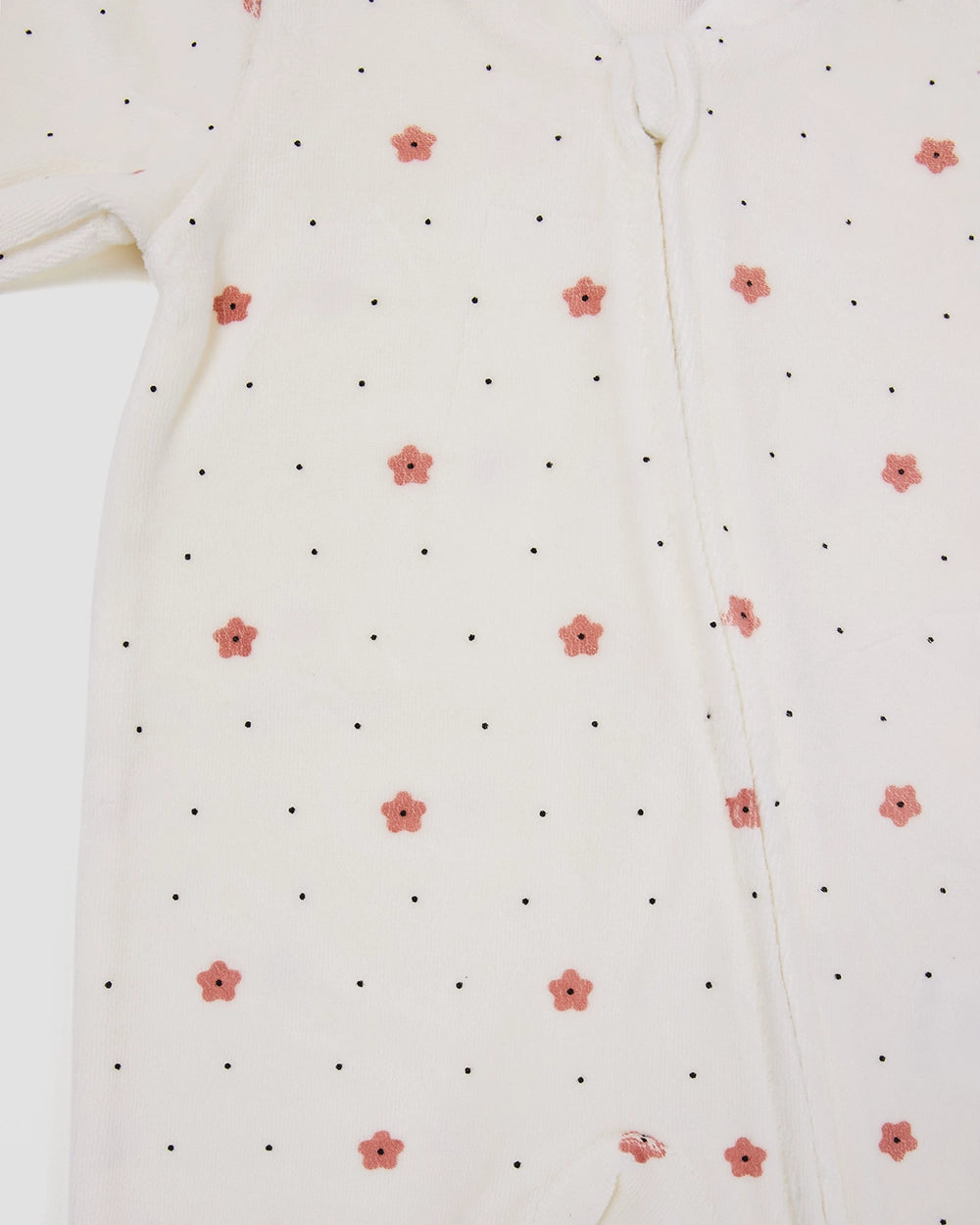 אוברול קטיפה Dots Flowers | קרם