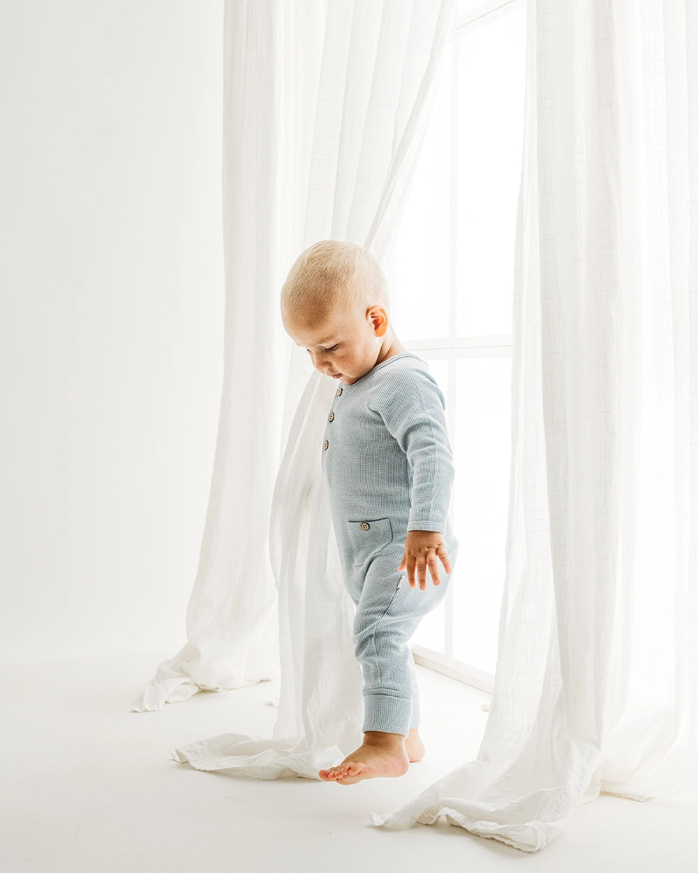 אוברול פיקה רגל פתוחה Buttons with pockets | ג׳ינס