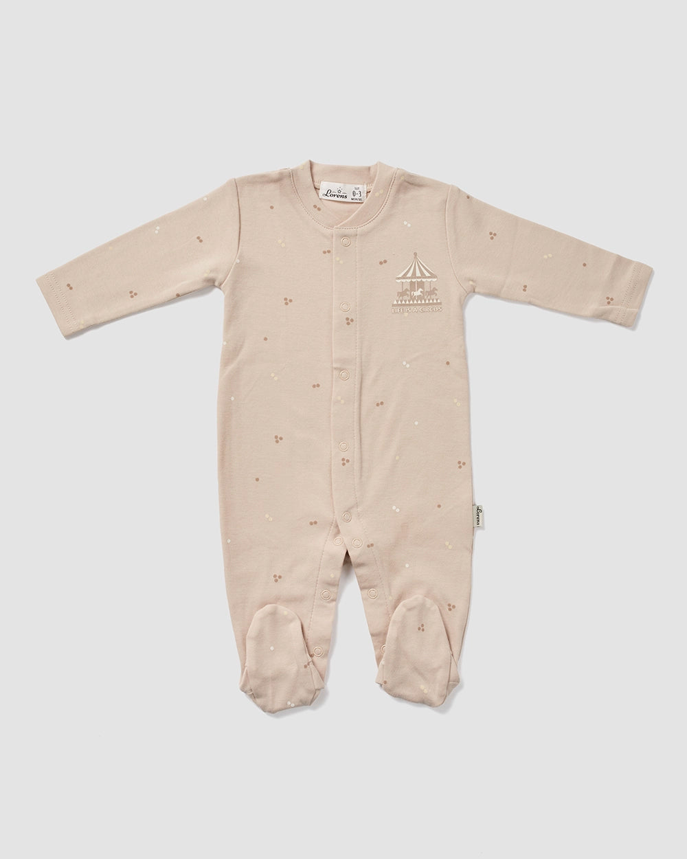 מארז זוג אוברולים מבד טריקו Circus | קרם ומוקה