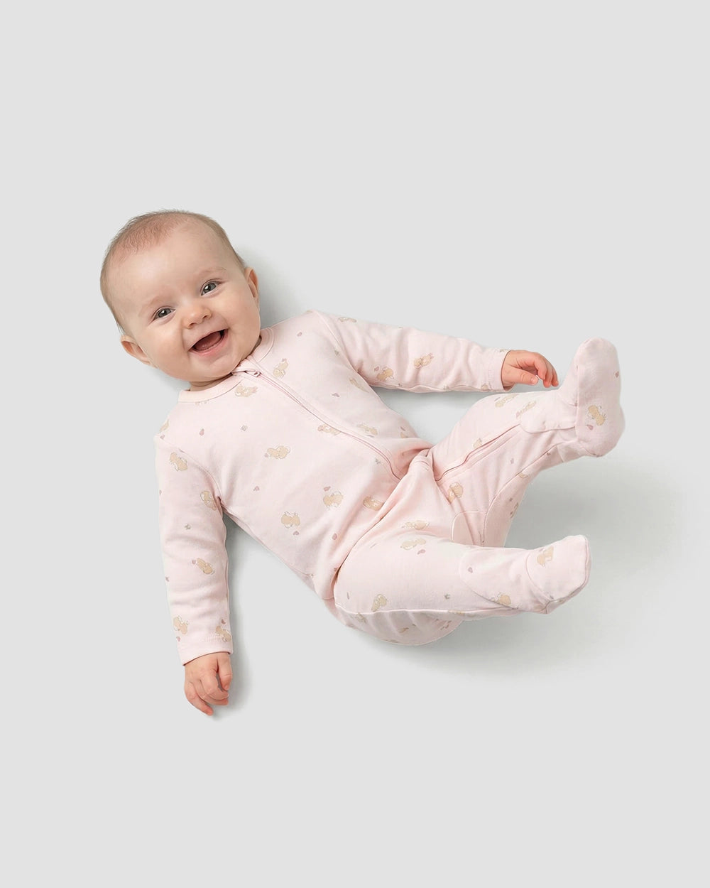 מארז זוג אוברולים מבד טריקו Bunny | ורוד ואופוויט