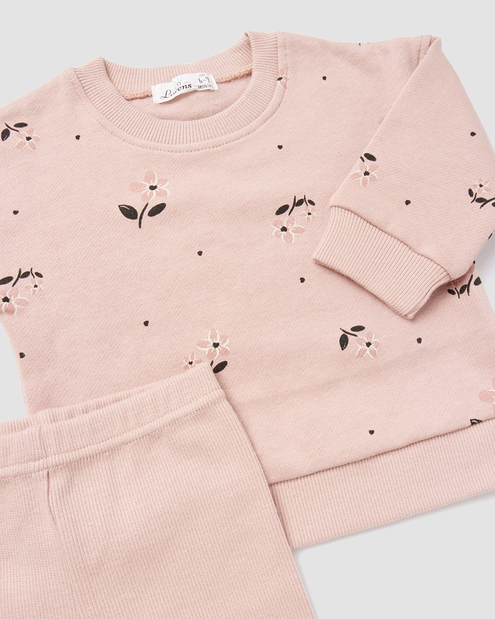 חליפה מבד פוטר Big flowers | ורוד עתיק