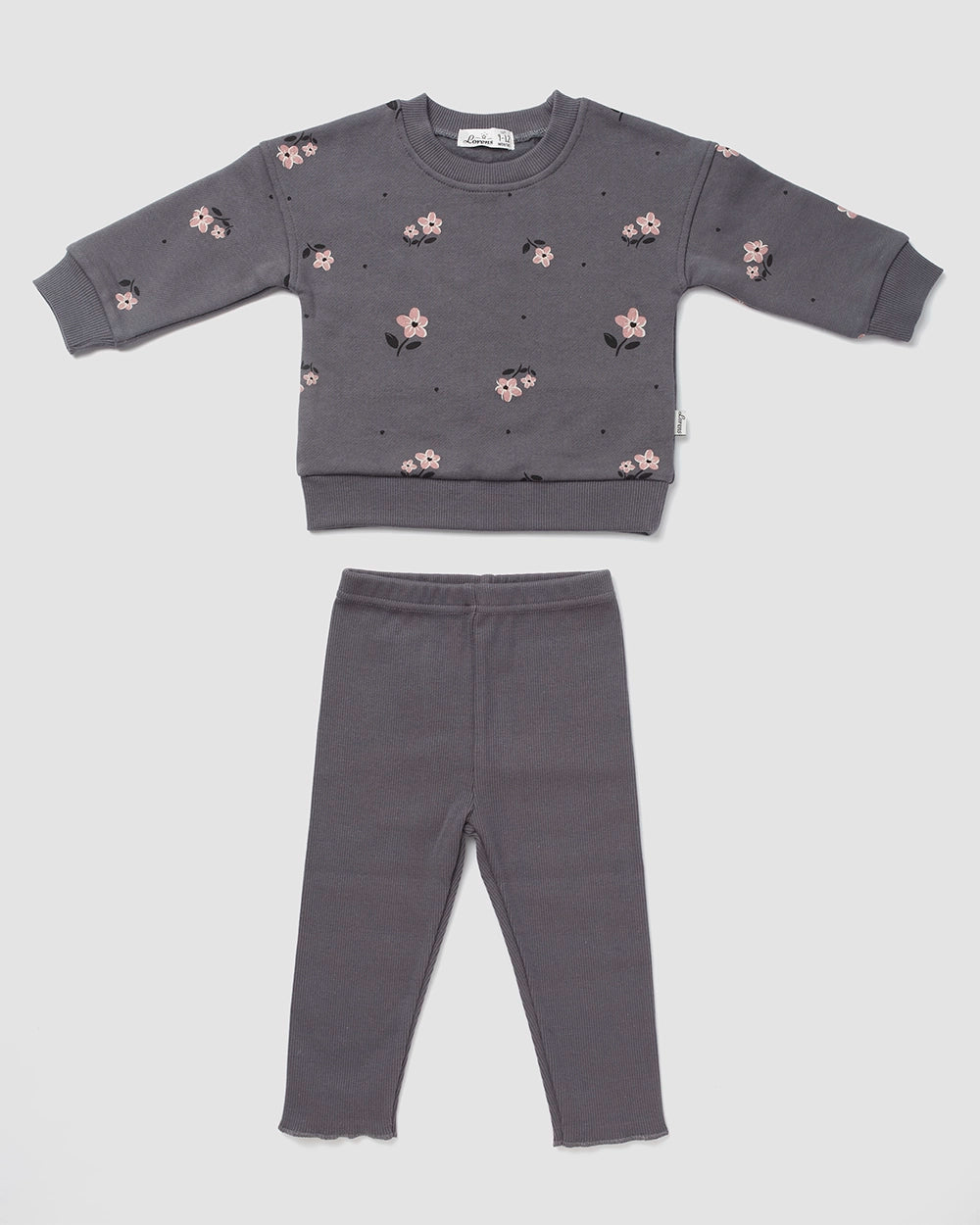 חליפה מבד פוטר Big flowers | אפור