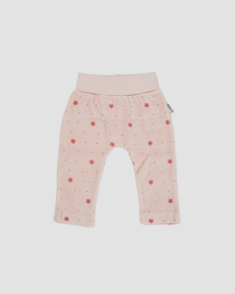 בגד גוף ורגלית קטיפה DOTS FLOWERS | ורוד