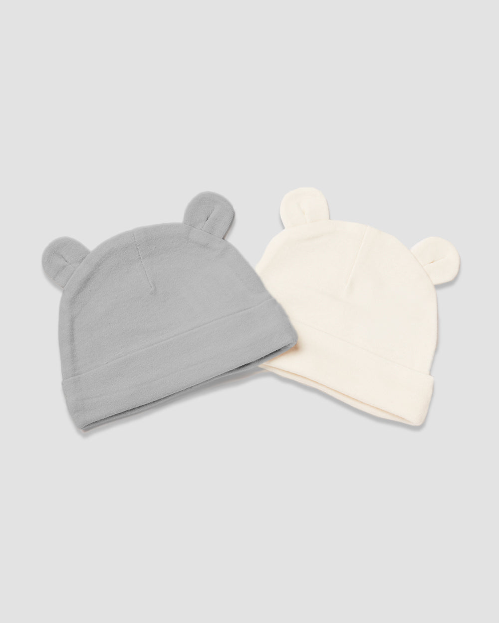 זוג כובעים דובי | אפור וקרם