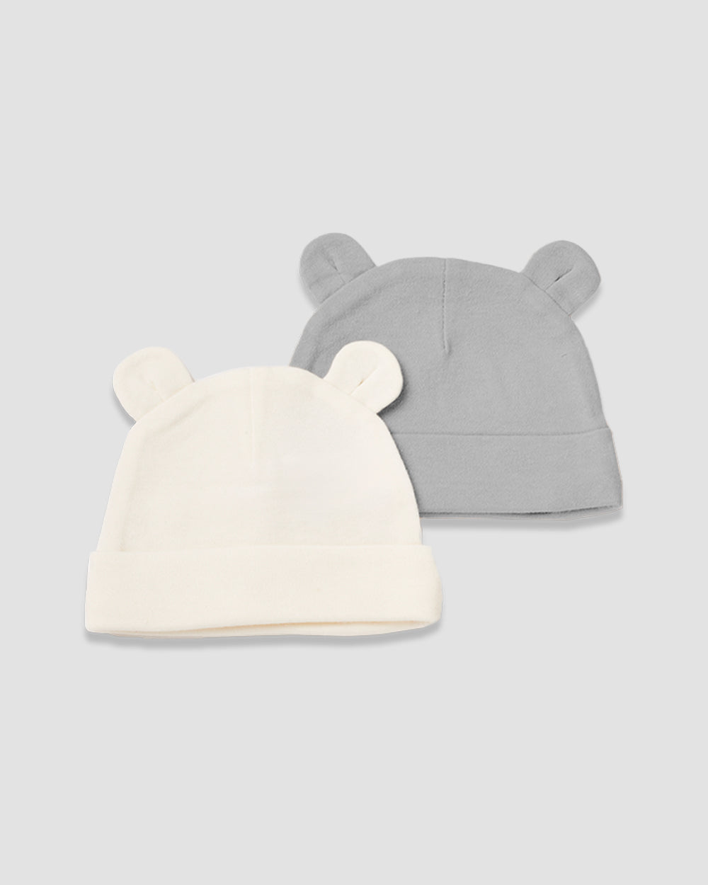 זוג כובעים דובי | אפור וקרם